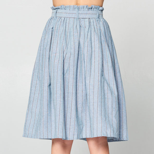 Denim Striped Cotton Skirt - Love, Kuza