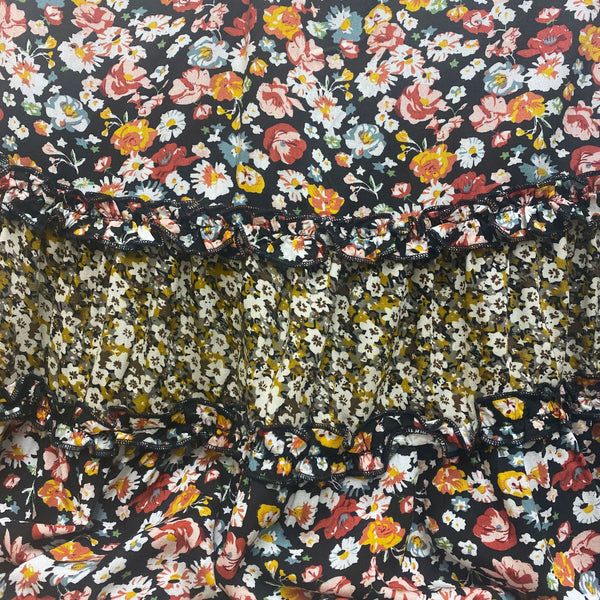 Mixed Prints Tiered Ruffle Dress