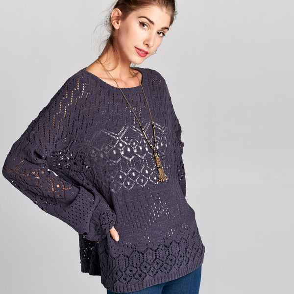 Crochet Knit Sweater - Love, Kuza