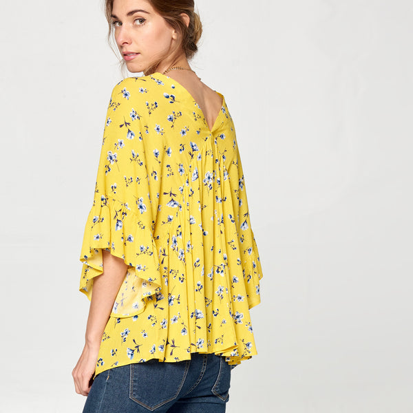 Calico Floral Woven Top - Love, Kuza