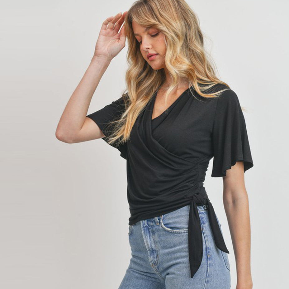 Love Kuza Allure V-neck Wrap Blouse – Love, Kuza