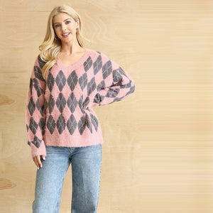 Argyle Vneck Sweater